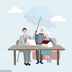 人物爷爷奶奶医疗家庭生活温馨插图插画设计