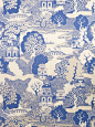 Osborne & Little: Summer Palace A chinoiserie landscape, reminiscent of willow pattern porcelain, also dates from Osborne & Little's earliest collections of hand prints.: 