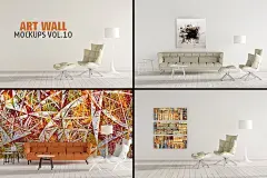 室内家居墙面艺术壁纸装饰画场景展示效果图VI智能图层PS样机素材 Art Wall Mock-ups VOL.10 - 南岸设计网 nananps.com