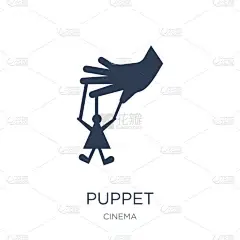 木偶图标。时尚的平向量木偶图标在白色背景从戏院收藏, 向量例证可以为网和移动, eps10