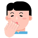 打哈欠人物扁平动态贴纸