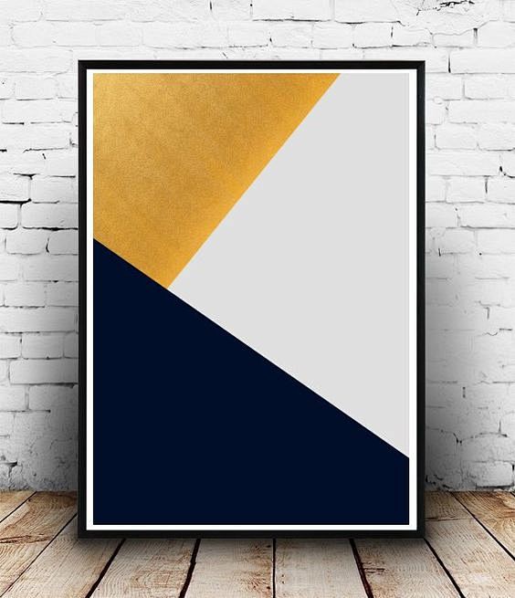 Grey Triangle Print,...