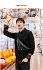GXG男装 2017秋季新品时尚潮流黑色圆领套头卫衣男#173831007-tmall.com天猫