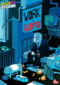 Modern life is a rubbish : This is the series of "HELLO MR MISANG".MR MISANG is traveling odd worlds with his friend, Franken AJE.First world is the city of WORK, MONEY, COMPETITION.*MR MISANG and Franken AJE are in every illustrations. Let's fi