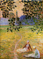 Evening in the Meadow at Giverny (detail), 1888