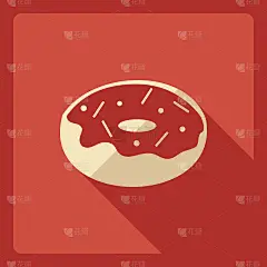 平面现代设计与阴影图标甜甜圈
