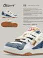 Denim Blue Casual Sport Lace Up Sneakers【s0000002570】