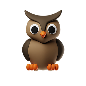 猫头鹰 3D多彩卡通动物形象图标 Owl...