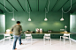 6-Working space with slope ceiling Green 26 by Anonymstudio
