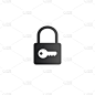 Lock Icon with the key. Security symbol for your w