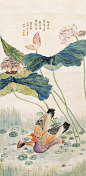 untitled、工笔 水墨 国画 荷花、荷花