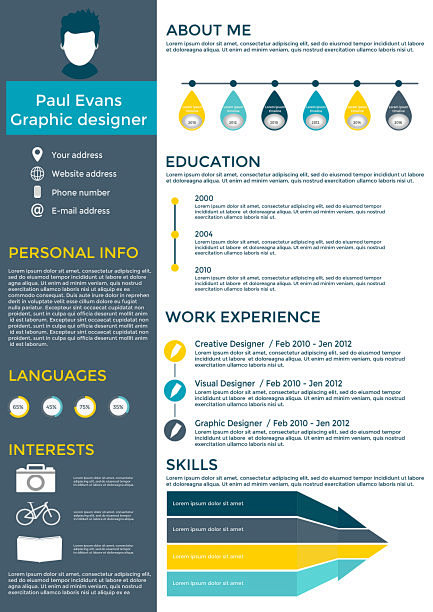 Flat resume infograp...