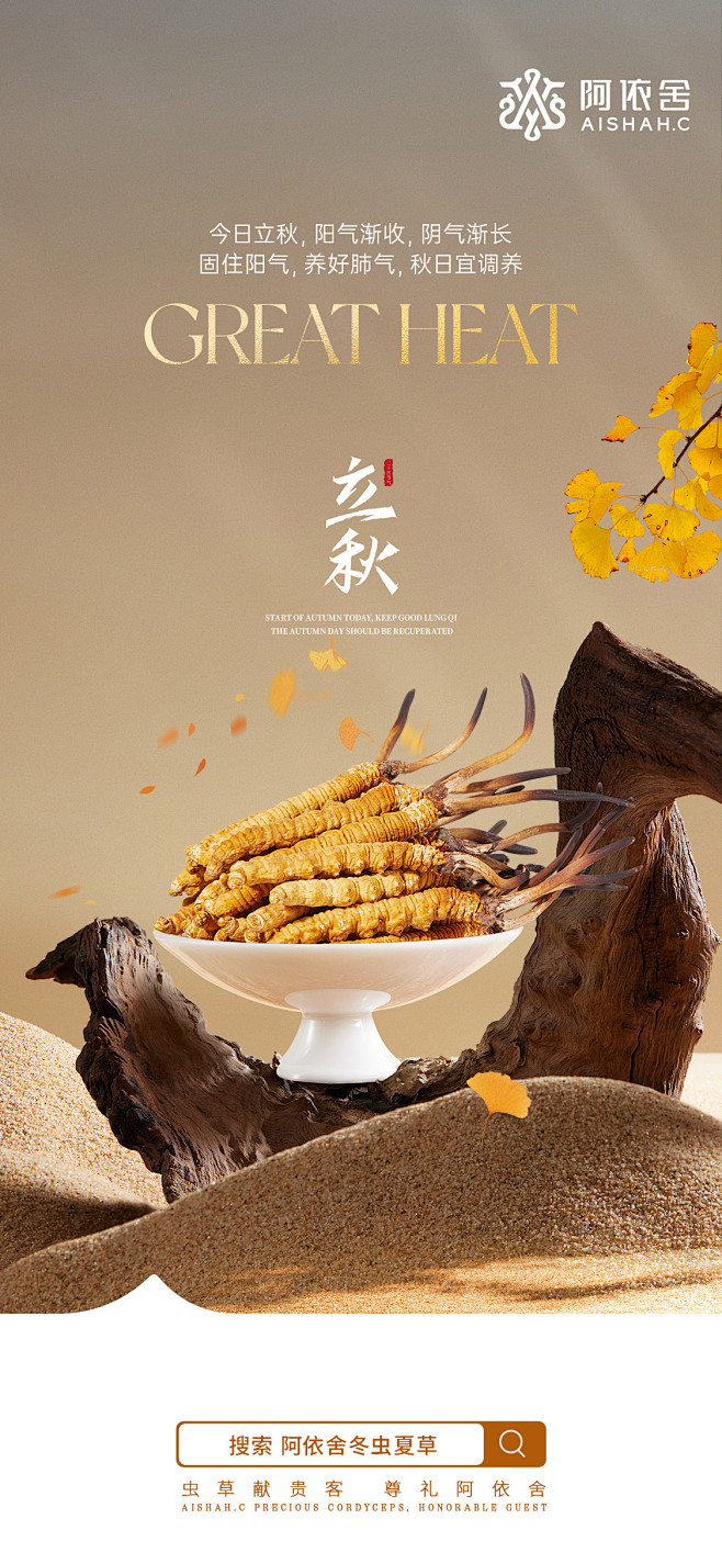 阿依舍品牌/冬虫夏草/节气海报/品宣海报...