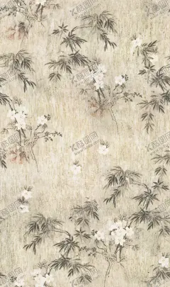 水墨竹 【酷图网】数码,印花,大牌,手绘花,碎花,扎染,竹子叶