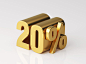 gold-colored-twenty-percent-off-discount-symbol-white-background-3d-illustration