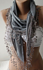 Gray Woman Scarf Lace Scarf Unique Gifts for Women Christmas Gift Girlfriend Gift for Mom Shawl Birthday Gift Anniversary Gift Triangular - Etsy