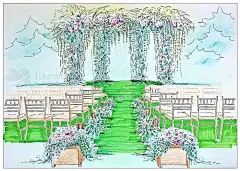 友缘花艺婚礼策划{婚礼手绘图} By @友缘花艺婚礼策划李秋仪 : 我们用自己的每一笔手工勾绘出每一个婚礼的大致场景图和设计图，让每对新人在婚礼前就能感受到自己的婚礼场景。
