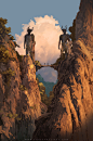 The Horned Twins, Sylvain Sarrailh : Another environment from Forest of Liars : http://www.forestofliars.com 
Print version available here ! : https://www.redbubble.com/people/tohad/shop/recent+posters?ref=sort_order_change_recent&asc=u