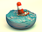 Lonely buoy floating in the sea