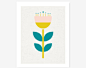 Floral Art Print | Scandi Flower | Scandinavian Inspired Print Download