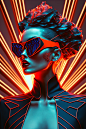 beauty editorial Fashion  future magazine over Photography  portrait robot Sunglasses