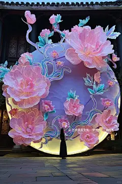 当古镇开始玩艺术｜团扇花灯 - 小红书