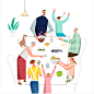 家人聚餐 休闲生活 温馨家庭 人物插图插画设计AI ti013a22501