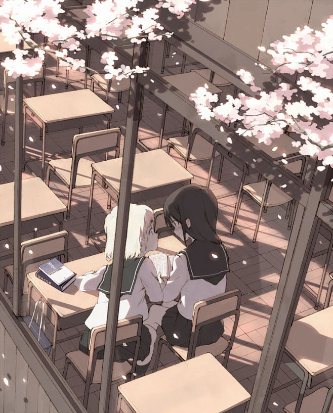 俯视角度的画在天上往下俯视视角怎么画手绘插画构图俯视角的校园外画