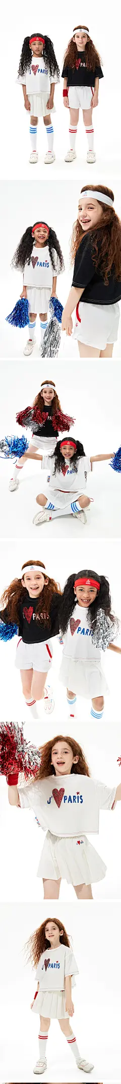 ELLEkids童装 巴黎运动小胶囊运动冰感棉珠片绣T恤女儿童夏季短袖-tmall.com天猫
