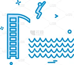游泳池,计算机图标,蜘蛛网,夏天,白色,分离着色,设计,休闲,剪影