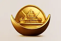 传统中国风新年春节立体金元宝元素模型图片