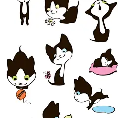 可爱猫咪趣味插画图片