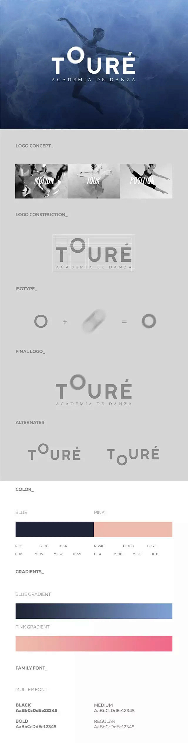 「Touré」舞蹈学院品牌设计项目