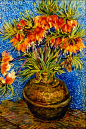 Fritillaries in a Copper Vase, 1887 - Vincent van Gogh (Dutch, 1853-1890) Post-Impressionism: 