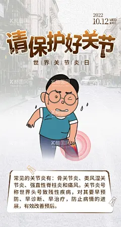 世界关节炎日  - 源文件下载【酷图网】海报,主图,医疗器械,活动,节日