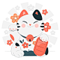 Free vector lucky cat concept illustration