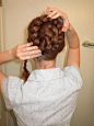 古典发型教程【Inside-Out French Braid Bun】02 