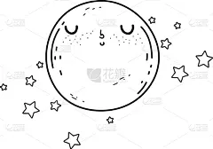 可爱的,可爱,性格,月亮,夜晚,自然,季节,云景,图像,问候