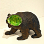 Sphere-Bear by Satoshi Uchiumi, Wood and oil paint, 170x220x120mm