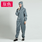 喷漆防护服电子厂防尘服连体带帽防尘服劳保服防尘连体服-tmall.com天猫