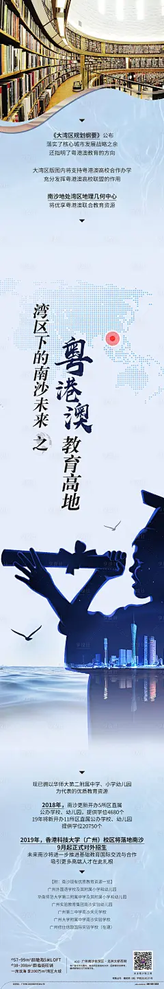 大湾区教育线上长图海报-源文件
