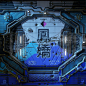 Sci-fi Hangar Door, Daniel Thiger : Decided to remake another old texture I made back in 2005. I imagine this is some kind of hangar door on a cargo ship somewhere in space. It was fun playing around with graphic design and color. I made four versions usi