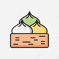 彩色简约手绘包子 设计图片 免费下载 页面网页 平面电商 创意素材