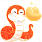 蛇年春节国潮插画小蛇元素