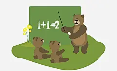 上课的小熊_新图网 https://ixintu.com 卡通手绘 学习 课堂 上课 讲课 奋斗 努力 看书 小熊 讲解 学习场景