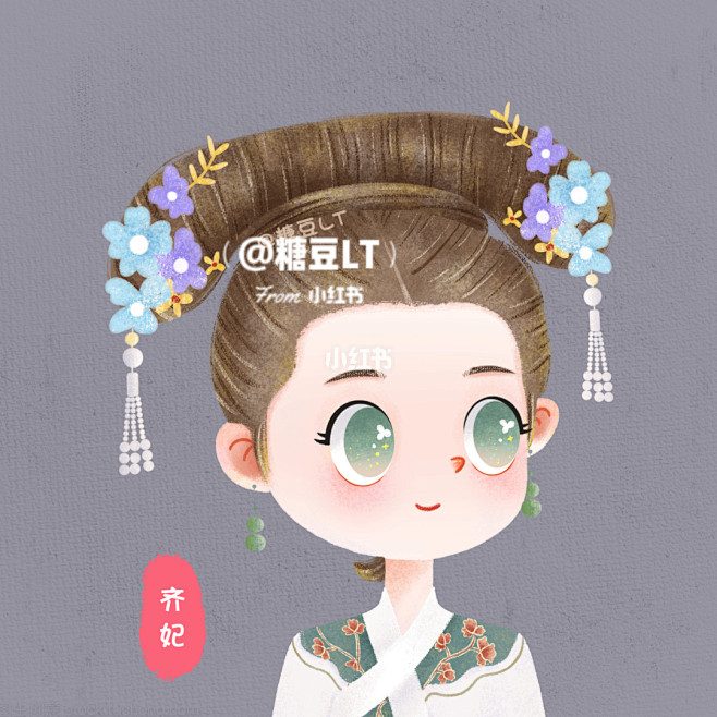 儿童插画可爱头像#甄嬛传# : 一组甄嬛...