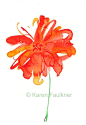 Orange Watercolor Flower, Art Print: Splash of Summer