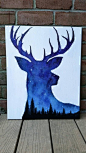 Check out this item in my Etsy shop https://www.etsy.com/listing/257103867/night-sky-painting-acrylic-painting-deer: 