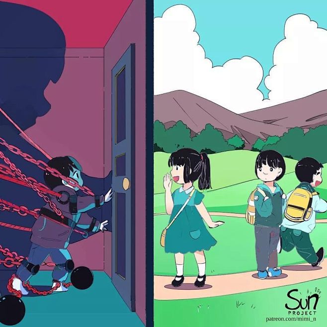 朋友圈超现实插画，真实得可怕……_Mim...