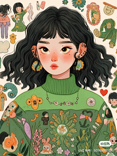 -微光米年采集到插画-人物
